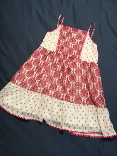 Childrens Place Pink and white sundress 7-8