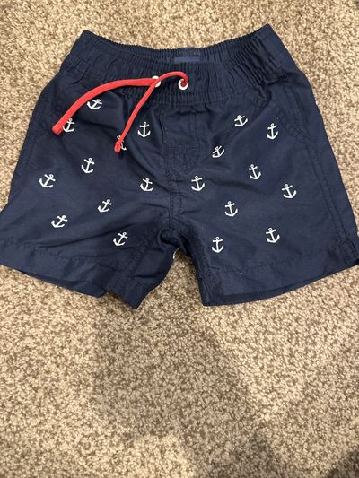 Babygap navy anchor bathing suit bottoms With drawstring 18-24 Months