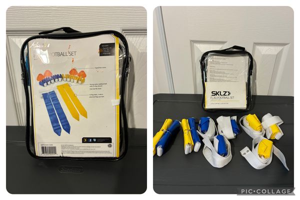 SKLZ-flag football set 10 flag belts, blue and yellow flags, no cones