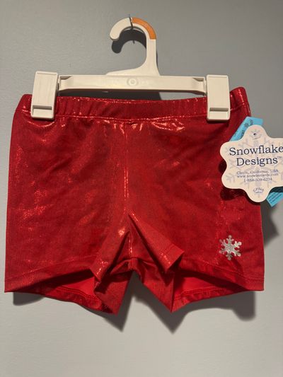 Snowflake Designs retail $24 NEW red sparkly shorts 3T