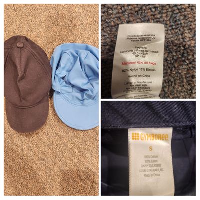 Various Two hats, light blue has neck cover, sizes in picture Infant (0-2 yrs)
