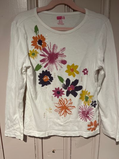 Crazy 8 Flower long sleeve T 7-8