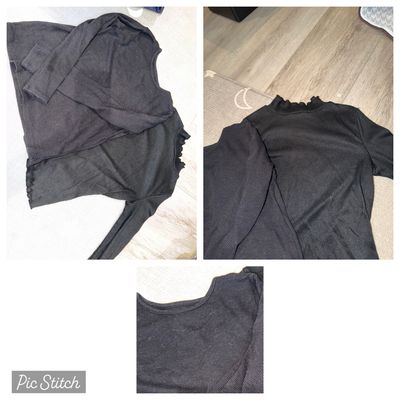 Black long sleeve Black high neck 14-16
