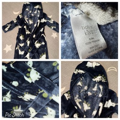 Baby kiss Super soft 0-9 month robe with hood 0-12 Months