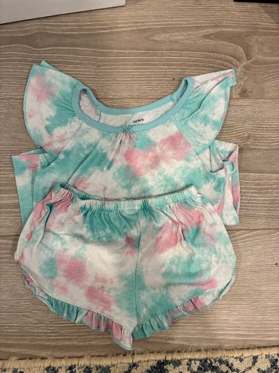 Carter's tie dye PJs tank and shorts PJs 5T/5