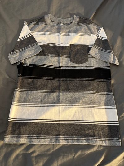 Arizona Black & Grey Stripe SS Shirt 7-8