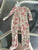 Gerber white and pink floral footie 6-9 Months