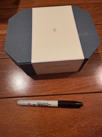 Brand new from target threshold faux shagreen box Pen for size