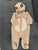 Carters Fuzzy warm brown reindeer onesie with hood 6 Months