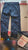 Crystal Vogue size 8 girls' blue floral print denim jeans 7-8
