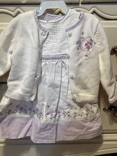 Carters dress and sweater set Spring holiday sweater & dress set. Dress 6m. Sweater 9m 6-9 Months
