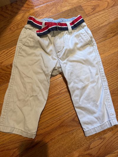 Tommy Hilfiger Khaki pants with belt 12 Months