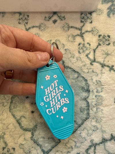 Handmade Hot girls hit curbs motel keychain