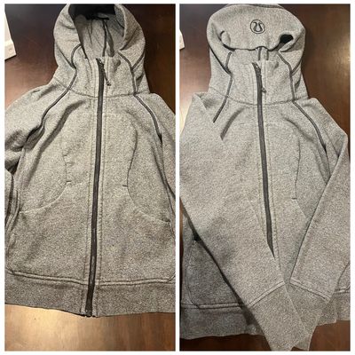 Lulu lemon size 6 Gray fitted zip up with hood Women's - XS
