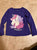 Childrens place long sleeve purple unicorn tshirt  3T