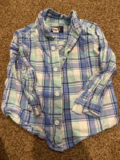 The childrens place blue button-down top  18-24 Months