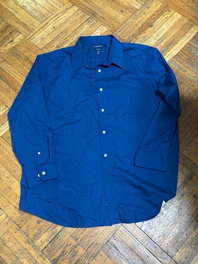 Croft & barrow neck 18 1/2 34-35 chest Blue classic fit dress shirt Men's - XL