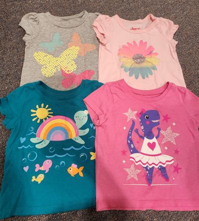 Various Lot of 4 summer tshirts 12-18 Months