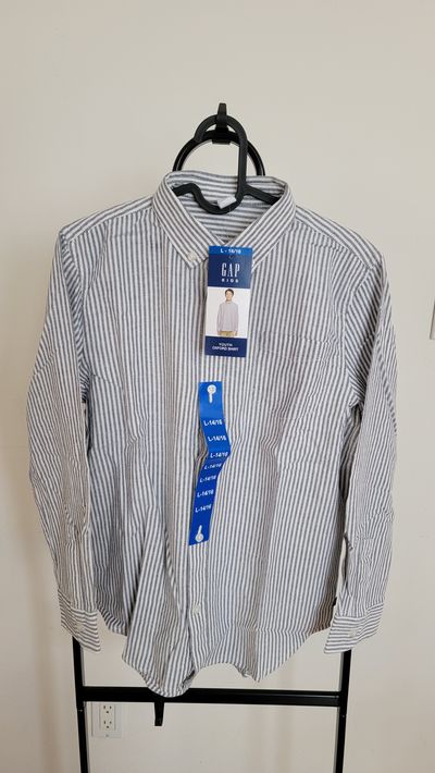 Gap NWT Long Sleeve Oxford Stripe Shirt 14-16