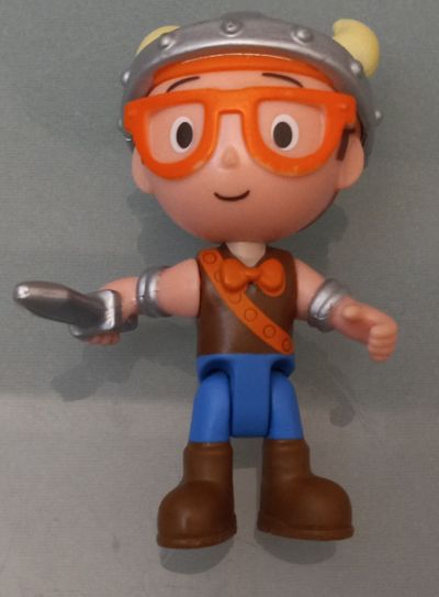 Blippi figure with viking hat and sword Arms and legs move