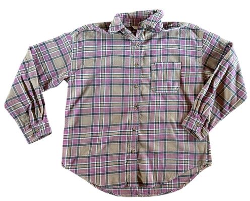 Aeropostale Pink & tan plaid flannel shirt Junior S - 3