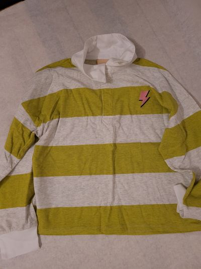 ThereAbouts Green and gray long sleeve shirt with lightning bolt 10-12