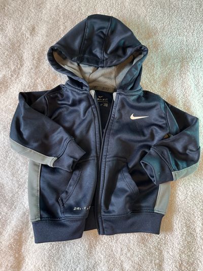 Nike athletic zip up with hood  12 Months