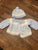 Hand knit Sweater and hat combo 6-9 Months