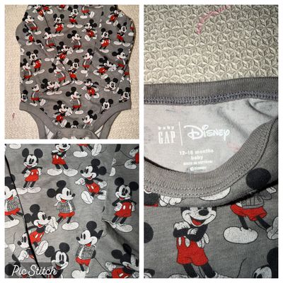 Baby gap Mickey Mouse long sleeve onesie 12-18 Months