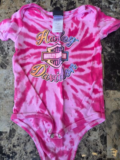Harley Davidson Short sleeved onesie  6-9 Months