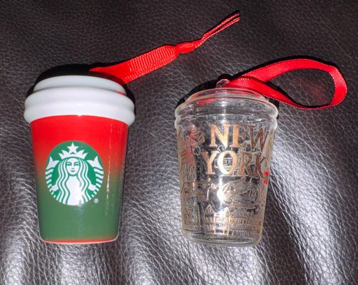 Starbucks Mini Tumbler Starbuck  Holiday Ornaments - 2pcs