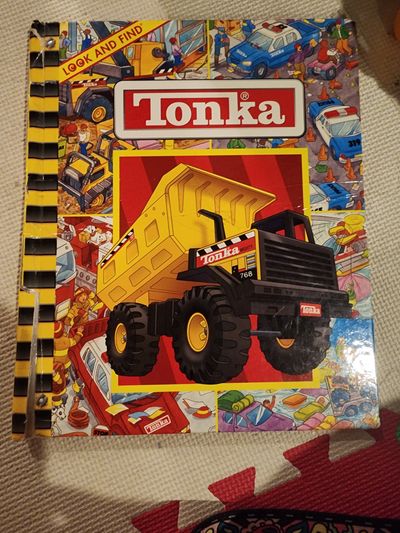 Tonka "Look and Find" book, Tonka "Look and Find" book, likely featuring construction themes