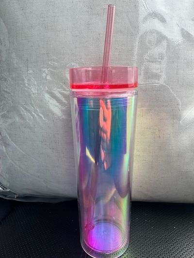 Brand New Pink cup with straw Brand New Pink cup with straw