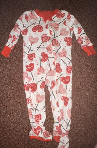Honest be mine heart lollipop footie pajamas 6-9 Months