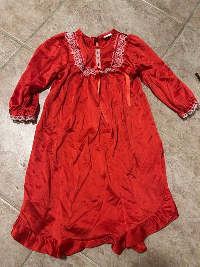 Beautiful long sleeve red sleep gown  24 Months