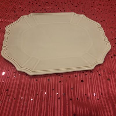 Godinger and co Tribeca style serving plate off white dishwasher oven safe
