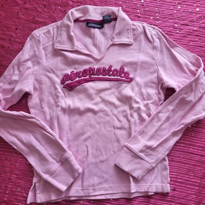 Aeropostale Pink collar shirt Women's - M