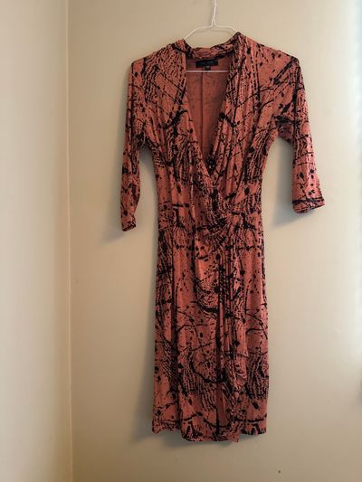 Karen Kane Stretch Brown/Black Splatter Dress Women's - S