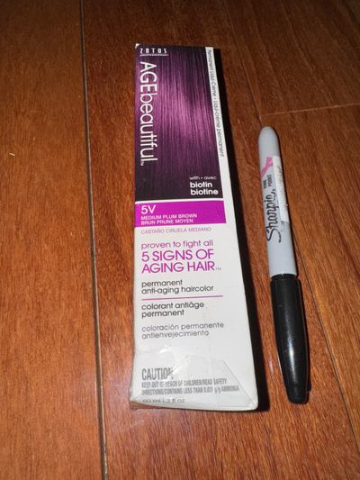 Brand, new age, beautiful biotin, anti-aging hair 5V medium plum brown
