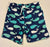 Little Me Navy blue swim trunks with whales 24 Months