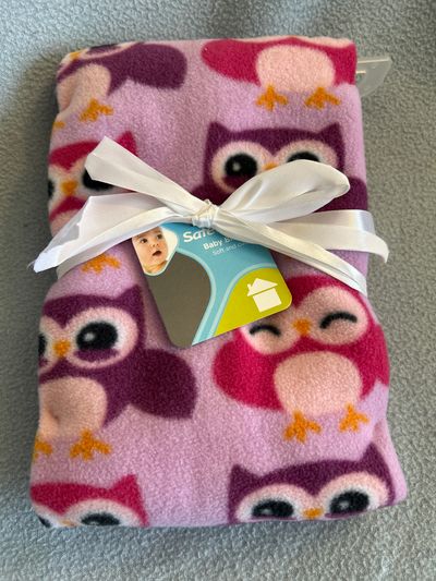 Brand new! Safety first Brand new owl fleece blanket 30x30 retails 30.00
