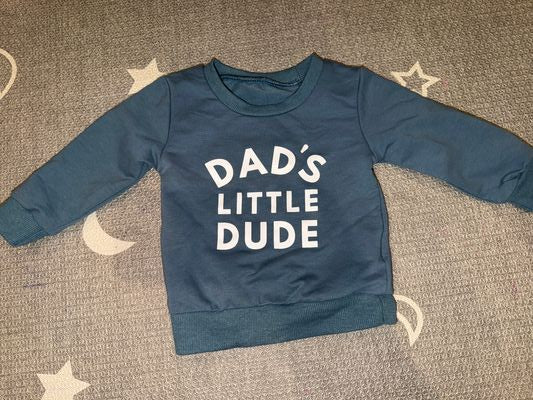 Sweatshirt Dads little dude sweatshirt 0-3 Months
