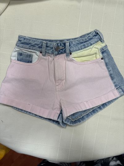 PacSun multi colored denim shorts Size 23- mom shorts Junior XS - 0