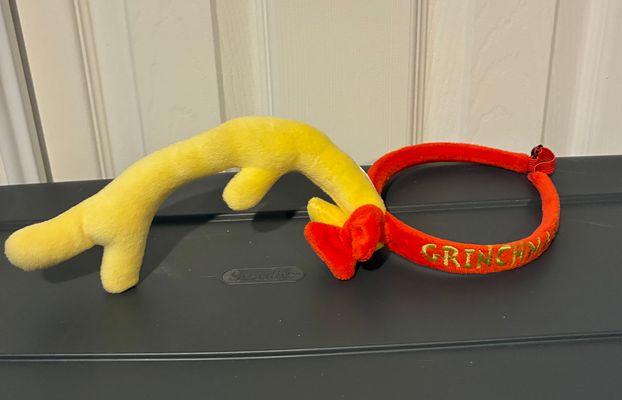How the Grinch Stole Christmas, Dr. Seuss Size L/XL, Maxs Antler headband dog costume