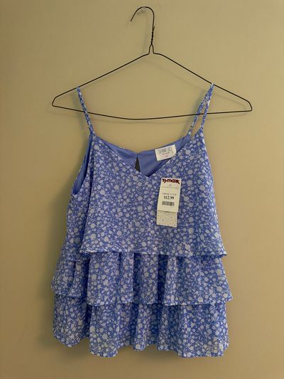 NWT Sienna Sky Periwinkle Floral Flowy Top Women's - XS