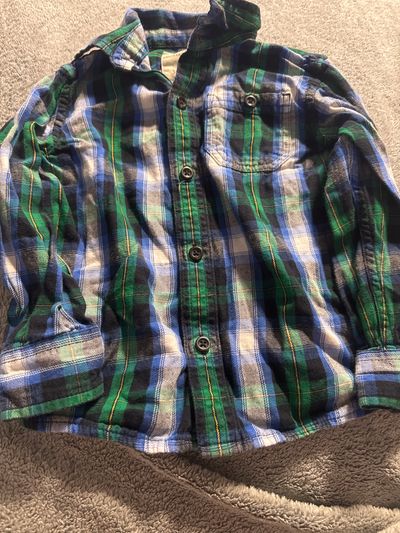 Sonoma Boys button up plaid shirt with collar 3T