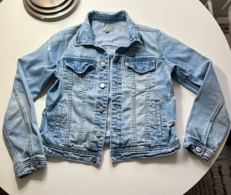 Tractr Super Distressed Denim Jacket.  Long Sleeve 10-12