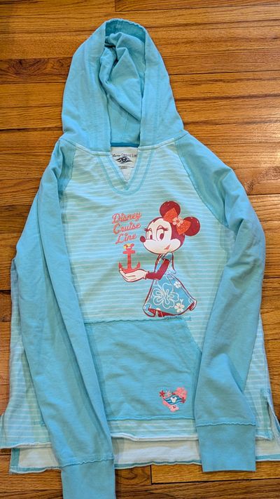 _Disney Cruise Line Minnie Mouse coverup _Light Blue nautical theme Size XL 14-16