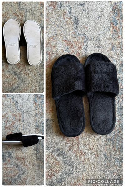 Unknown Super soft black slippers, perfect for travel. 8 (Adult)