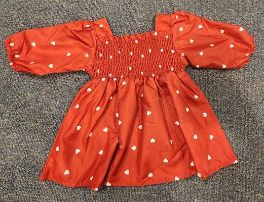 NA Cute Dress, red with white hearts 3-6 Months